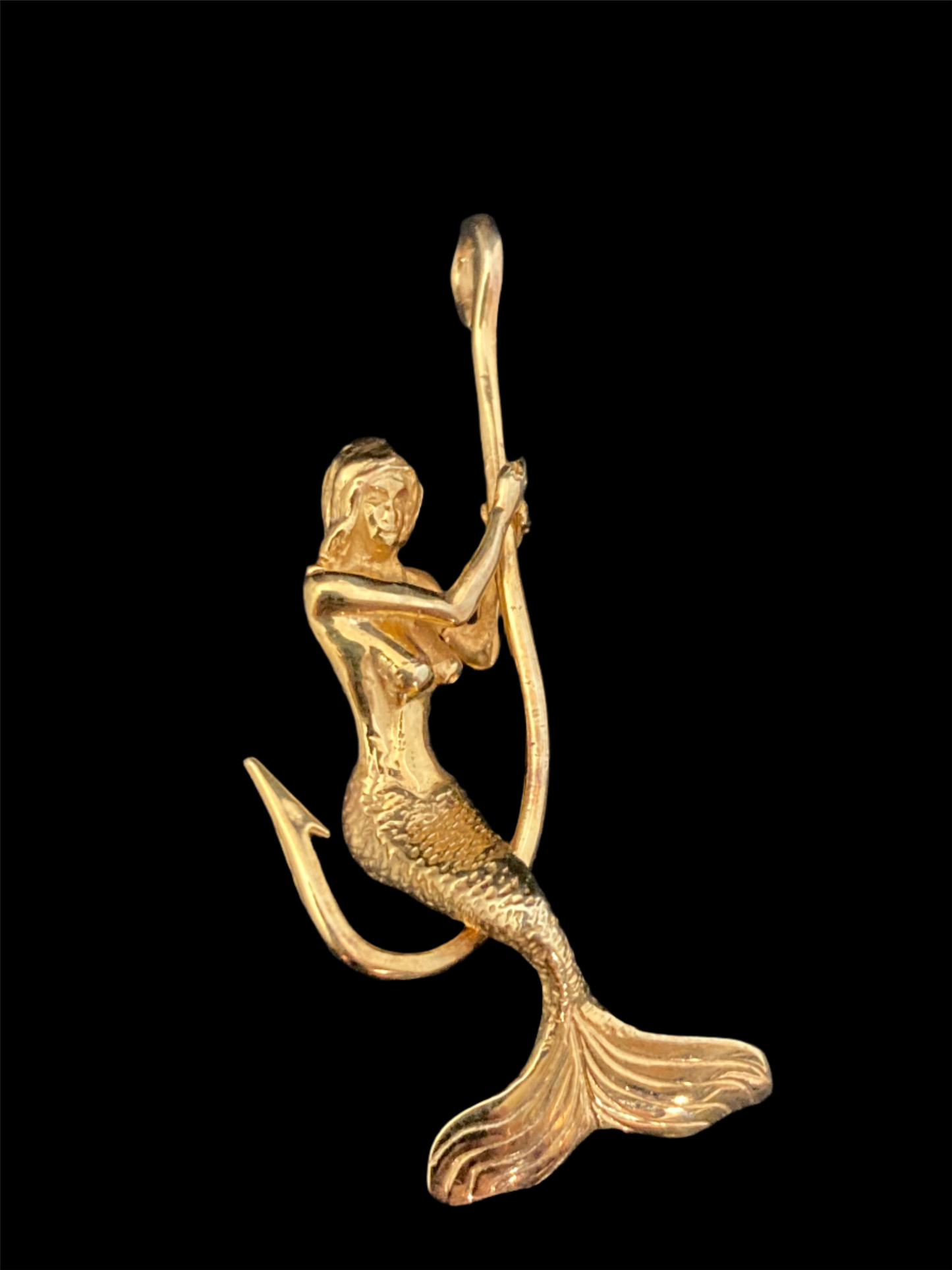 14K Gold Mermaid on a Fishing Hook