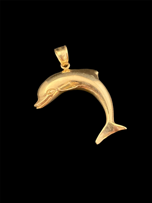 14K Gold Dolphin Pendant