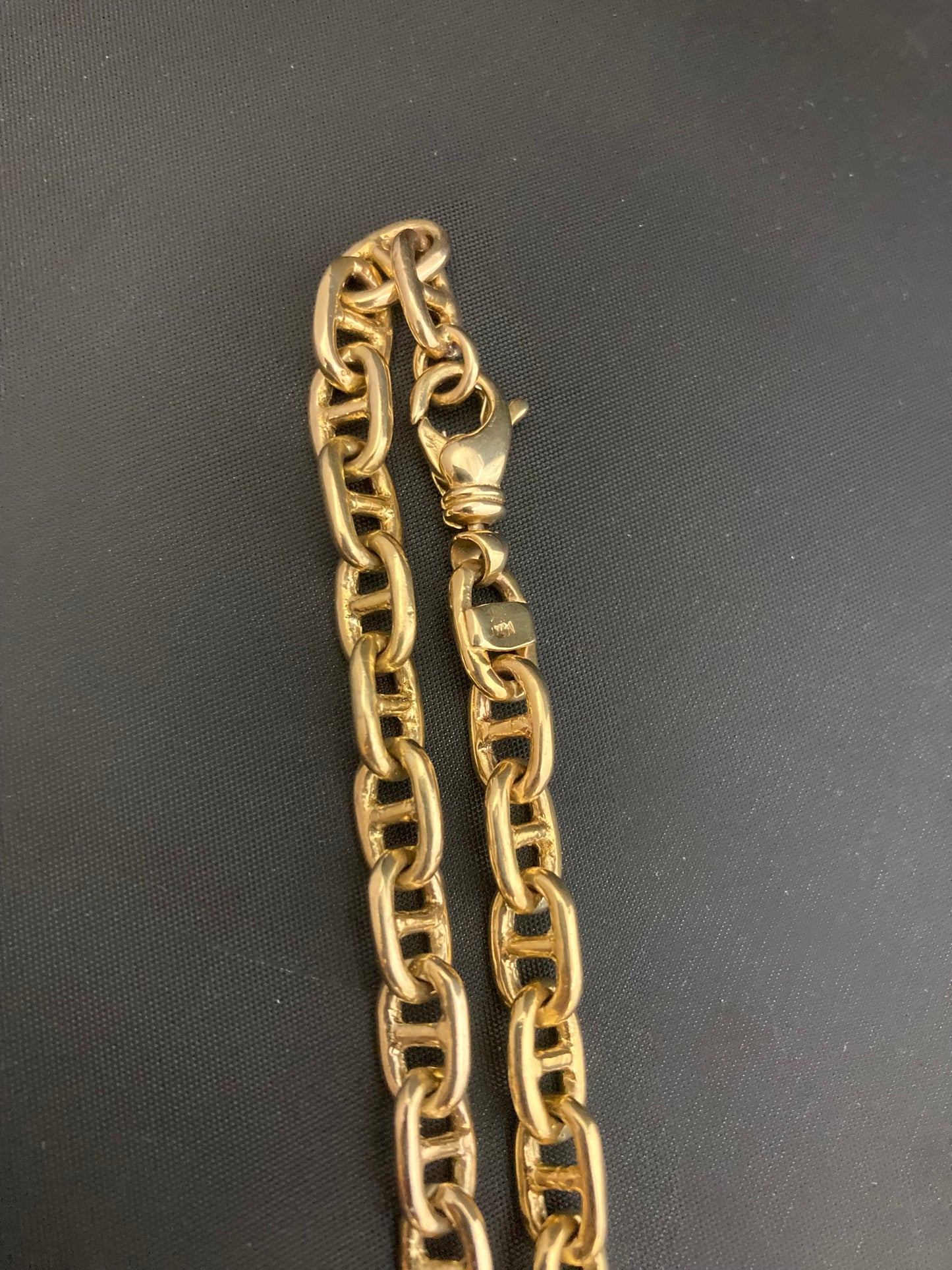 Yellow Gold Anchor Link Chain 7 MM