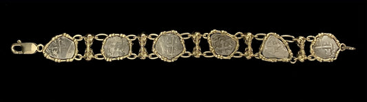 Mixed New World Coin Bracelet with Skulls