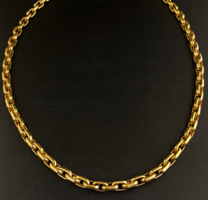 14K Gold Elongated Rectangle Link Chain 7mm