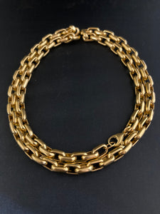 14K Gold Elongated Rectangle Link Chain 7mm
