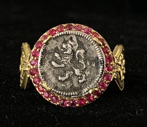 Lion Surrounded by Rubies