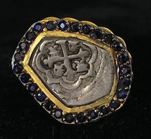 Load image into Gallery viewer, Mexico City Coin With Halo of Sapphires
