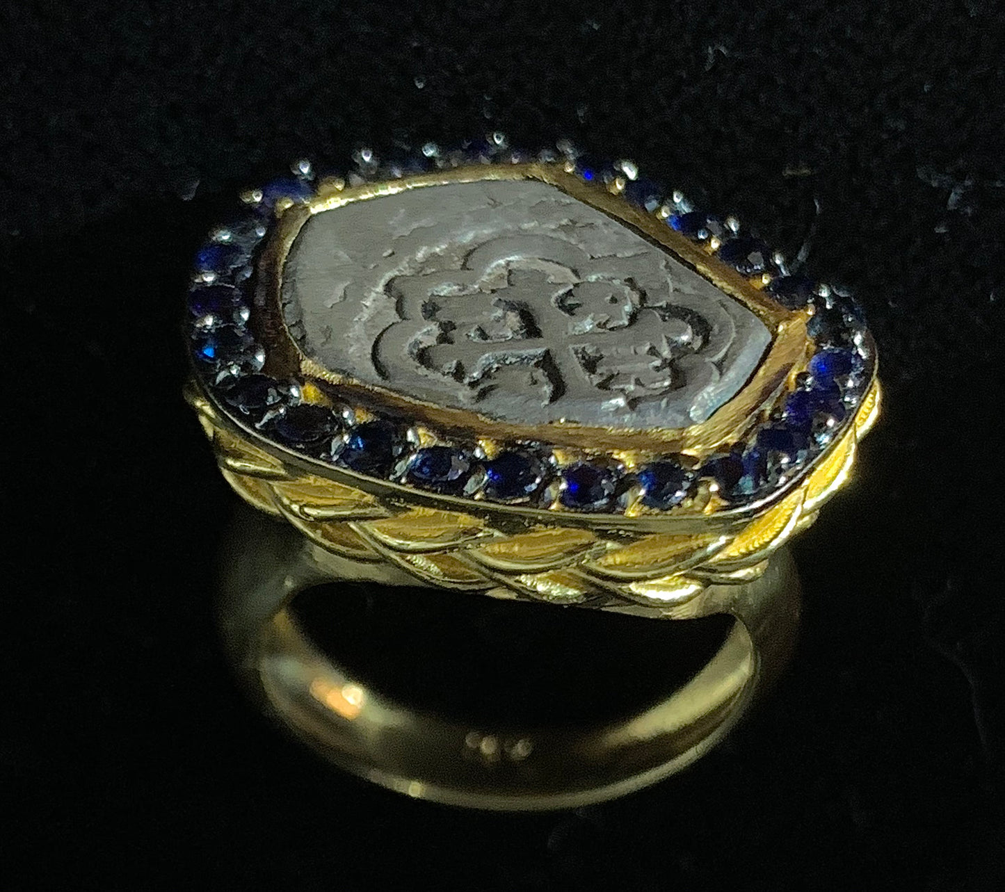 Mexico City Coin With Halo of Sapphires