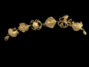 14K Gold Sea life bracelet