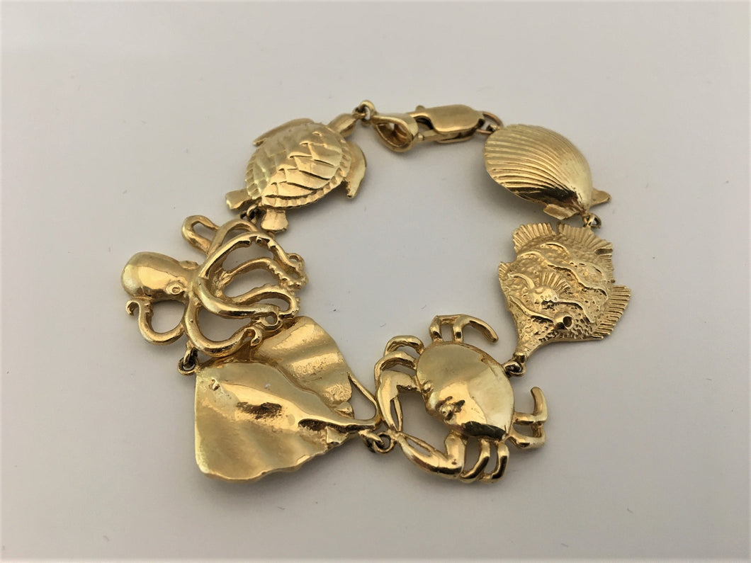 14K Gold Sea life bracelet